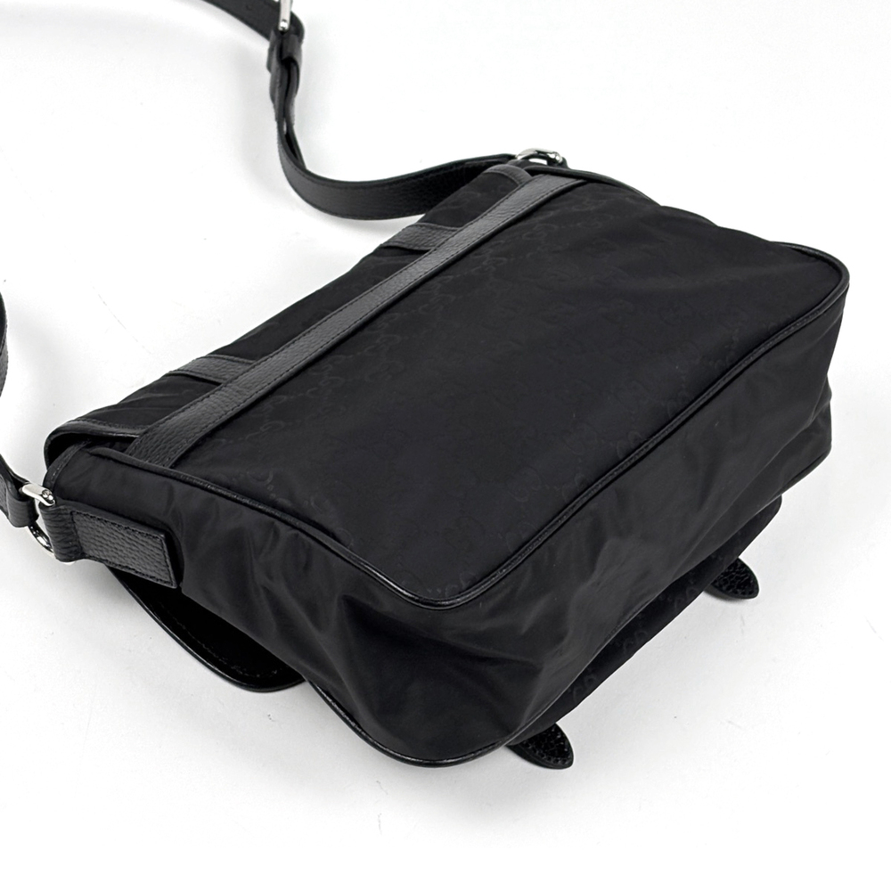 Gucci GG pattern shoulder bag, messenger nylon, black, 510335, women's. - Picture 2 of 7